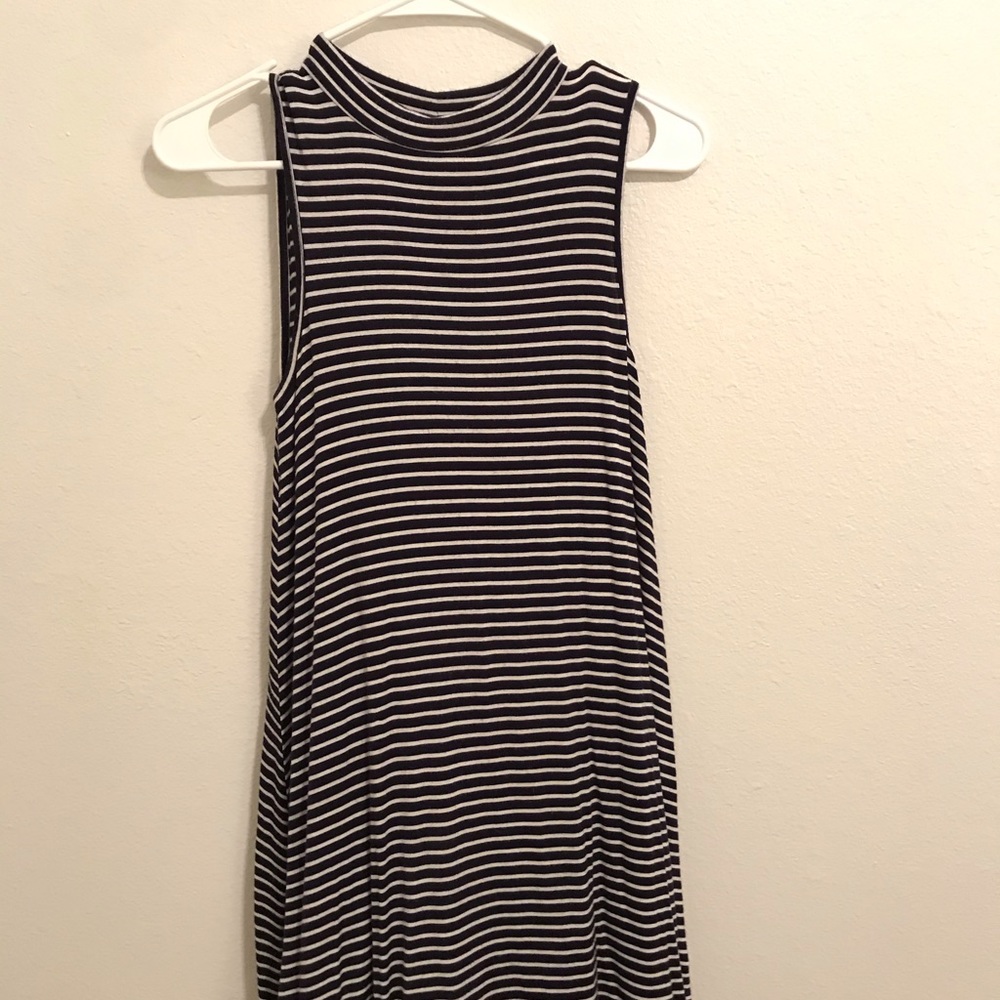 navy and white striped t shirt dress